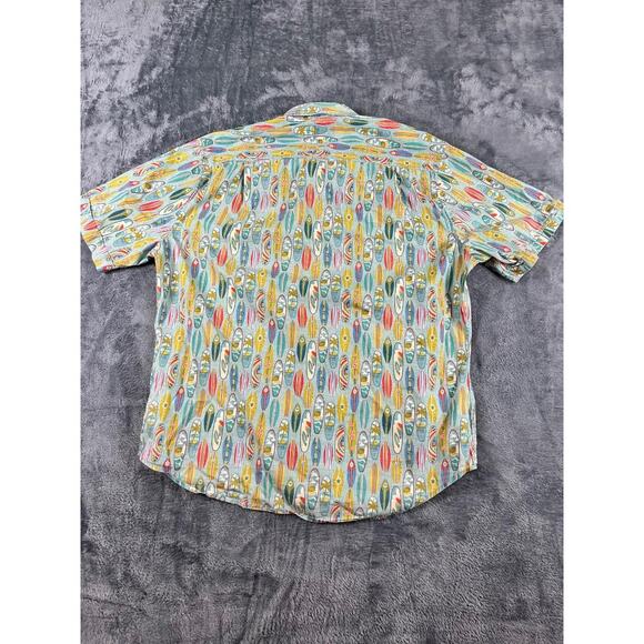 Charleston Threads Hawaiian Shirt Medium Surfboard Print Short Sleeve Excellent - Picture 2 of 11